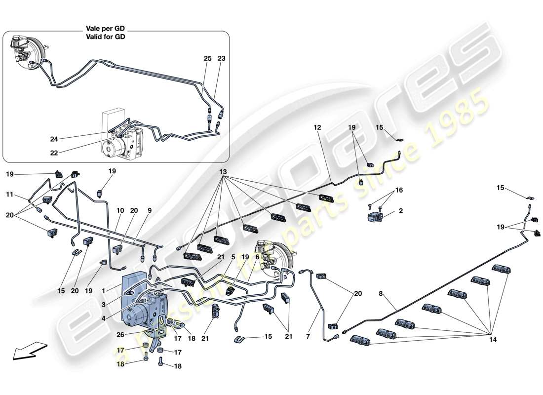 ferrari california t (europe) bremssystem teilediagramm
