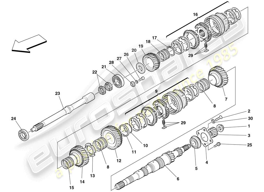 ferrari f430 scuderia (rhd) primärwellenräder ersatzteildiagramm