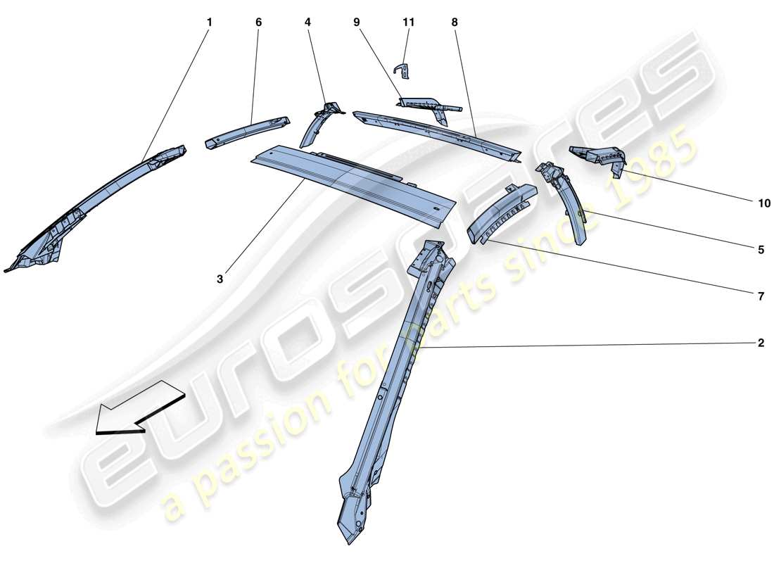 ferrari f12 berlinetta (rhd) greenhouse-ersatzteildiagramm