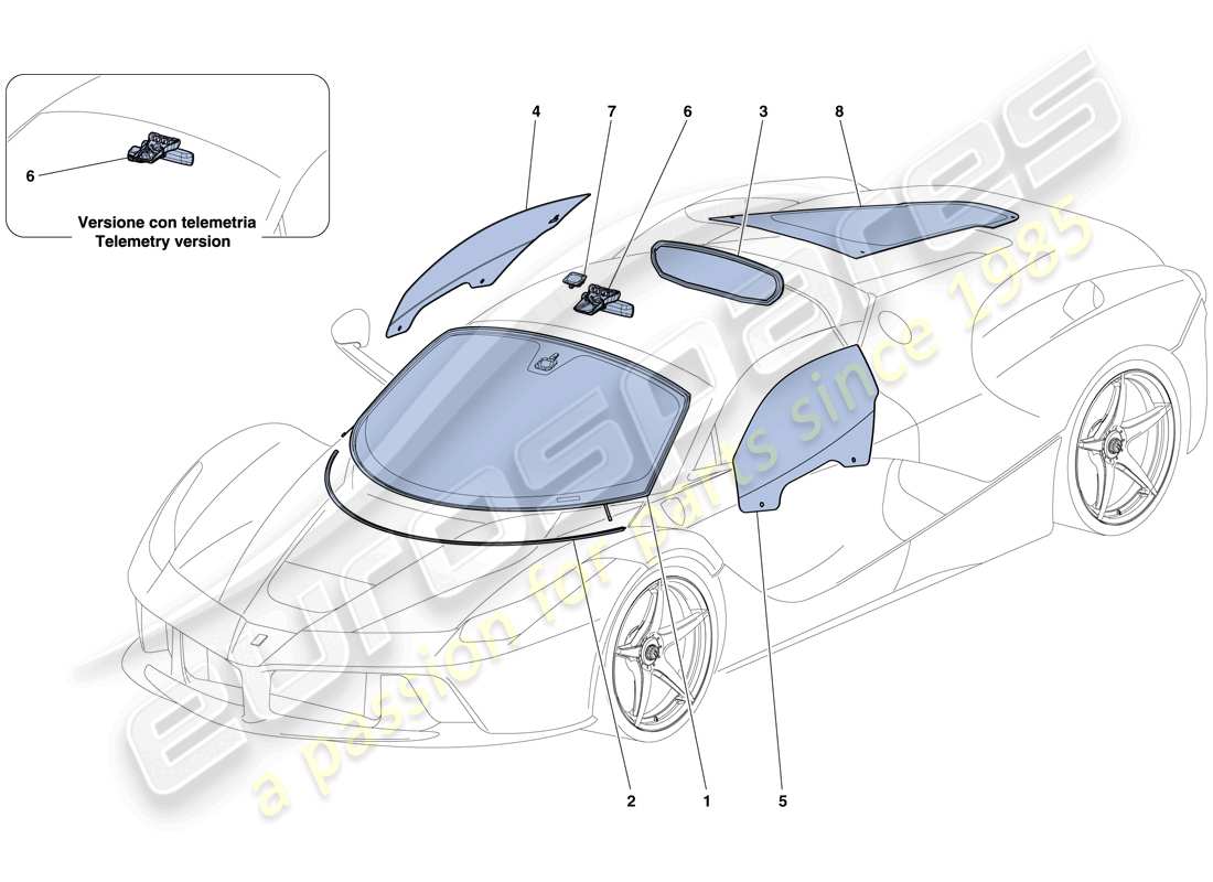 ferrari laferrari aperta (europe) fenster und bildschirme teilediagramm