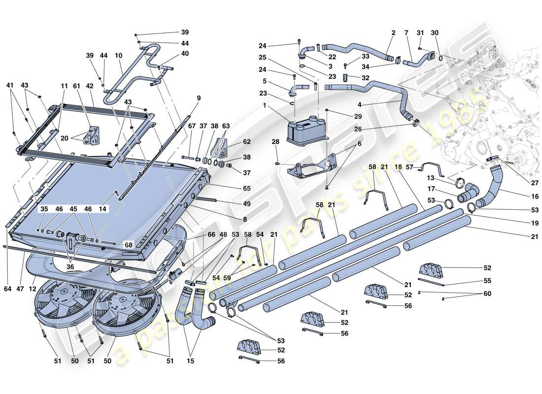 ferrari laferrari aperta (usa) teilediagramm des kühlsystems