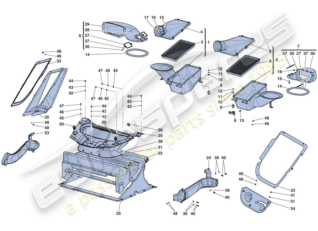 ferrari laferrari aperta (usa) lufteinlässe teilediagramm
