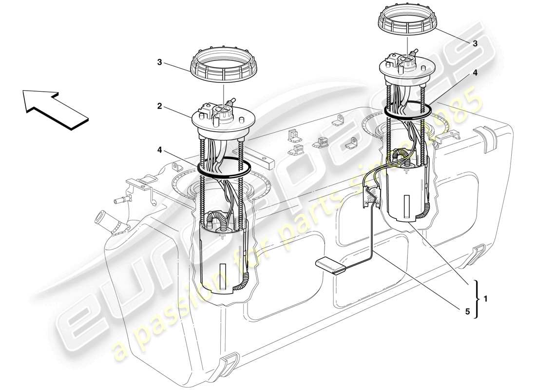 ferrari 612 sessanta (rhd) kraftstoffpumpe teilediagramm