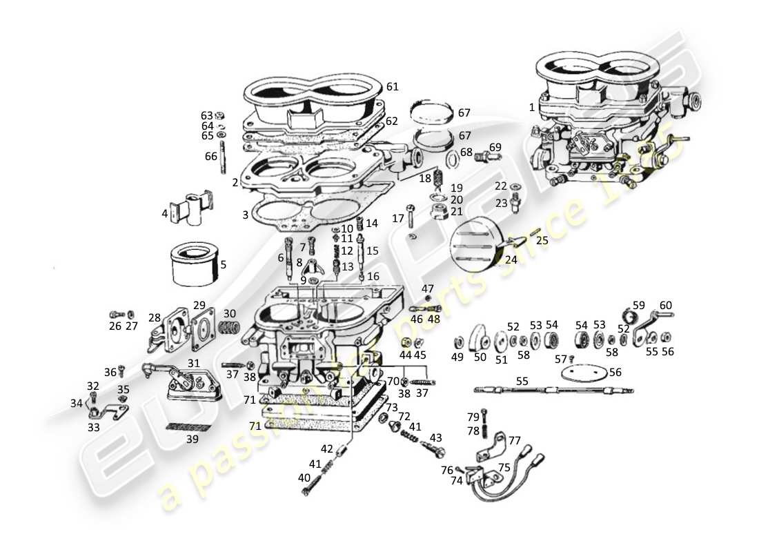 maserati kyalami vergaser teilediagramm