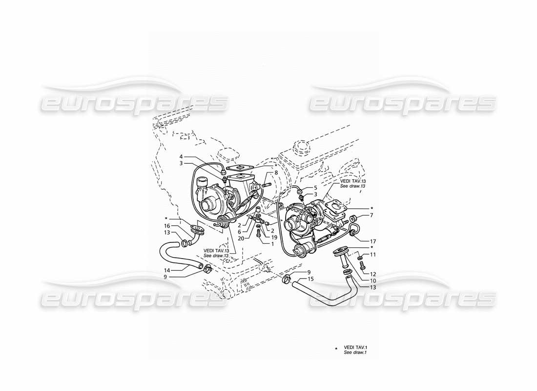 maserati ghibli 2.8 (abs) schmierteildiagramm für turbogebläse