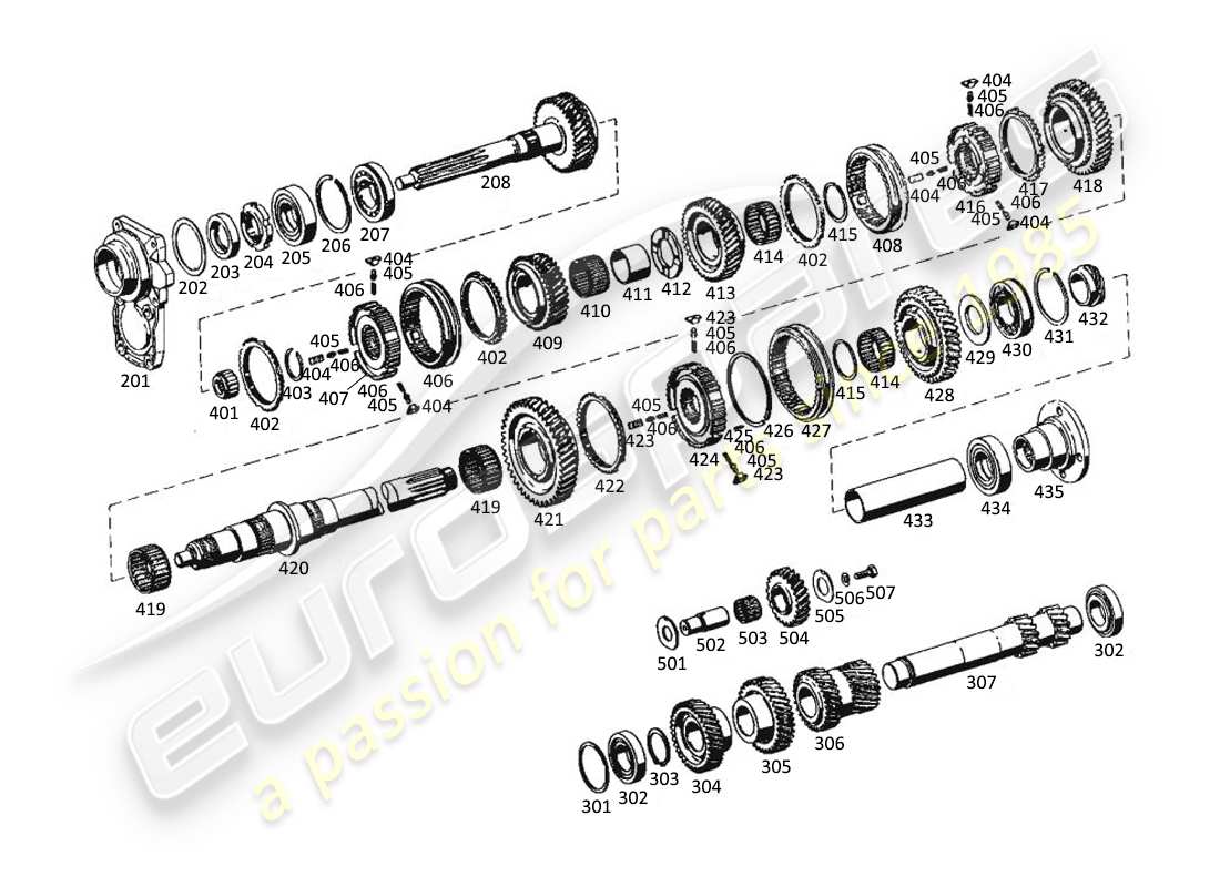 maserati kyalami getriebe teilediagramm