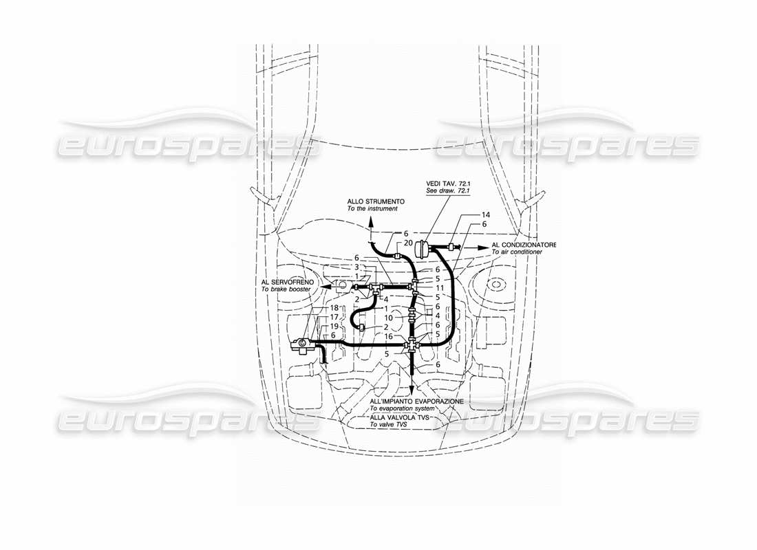 maserati qtp v6 (1996) vakuumsystem (rhd) teilediagramm