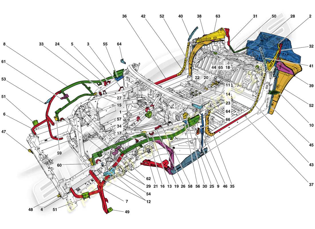 ein Teilediagramm aus dem Ferrari F12 Berlinetta (Europa) Teilekatalog