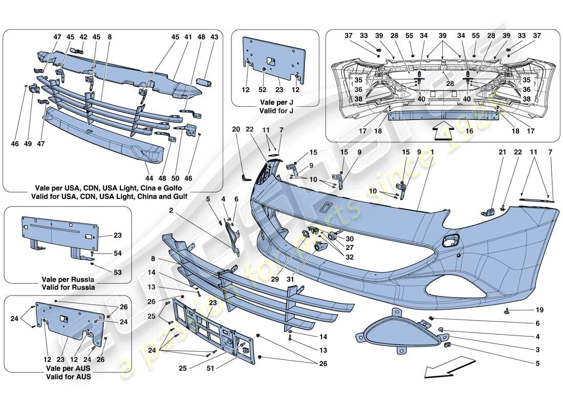 eine teilezeichnung aus dem ferrari california teilekatalog