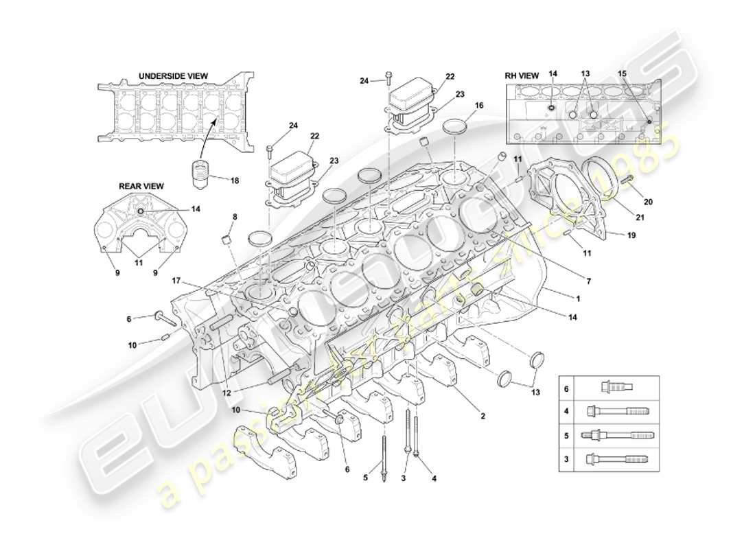 eine teilezeichnung aus dem aston martin db7 vantage (2002) teilekatalog