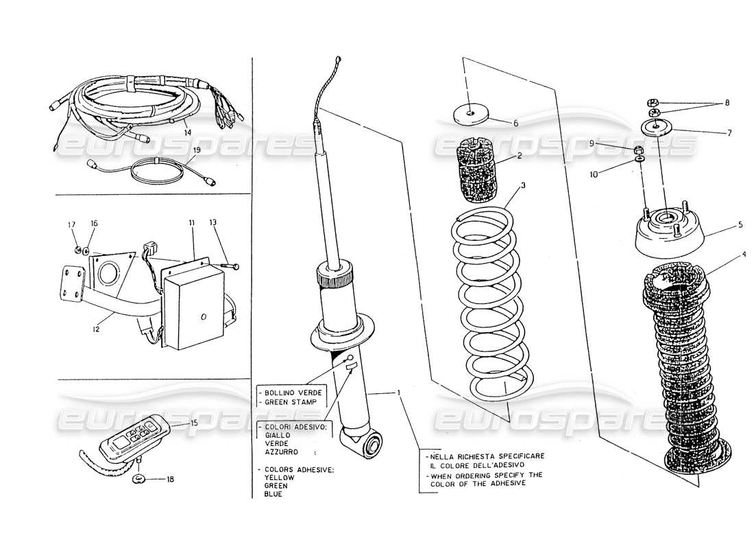 eine teilezeichnung aus dem maserati 418 / 4.24v / 430 teilekatalog