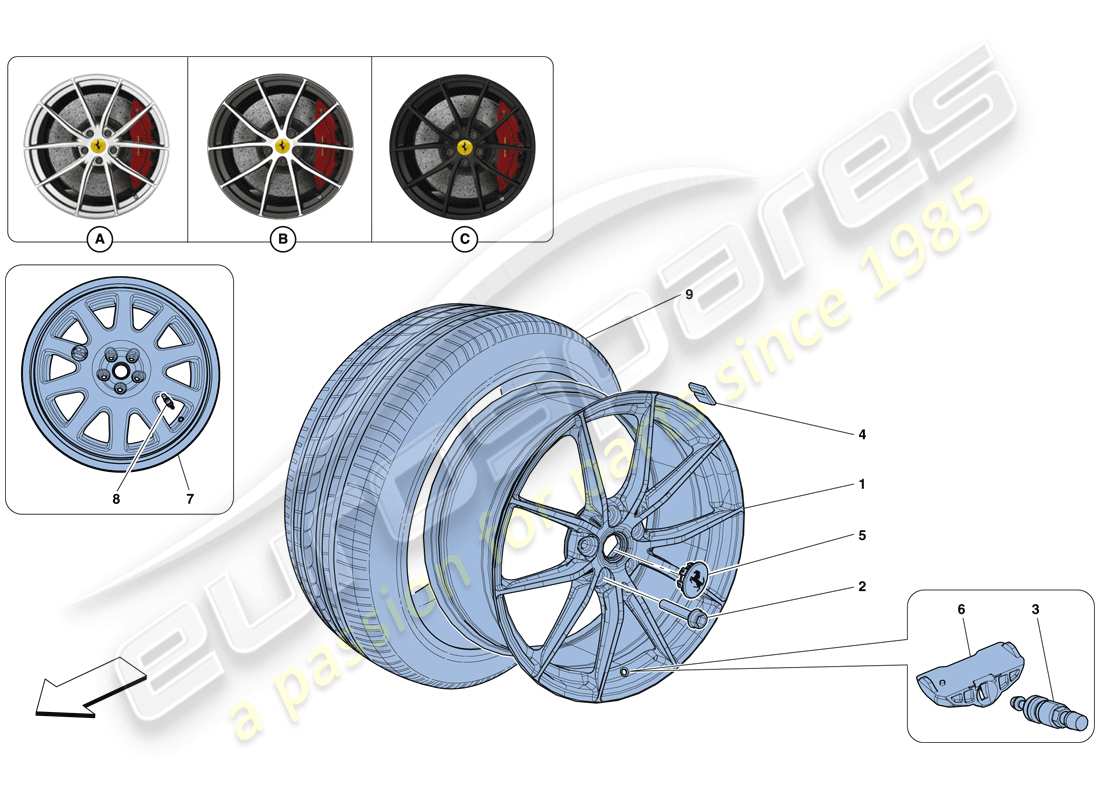 ein Teilediagramm aus dem Ferrari F12 TDF (Europa) Teilekatalog