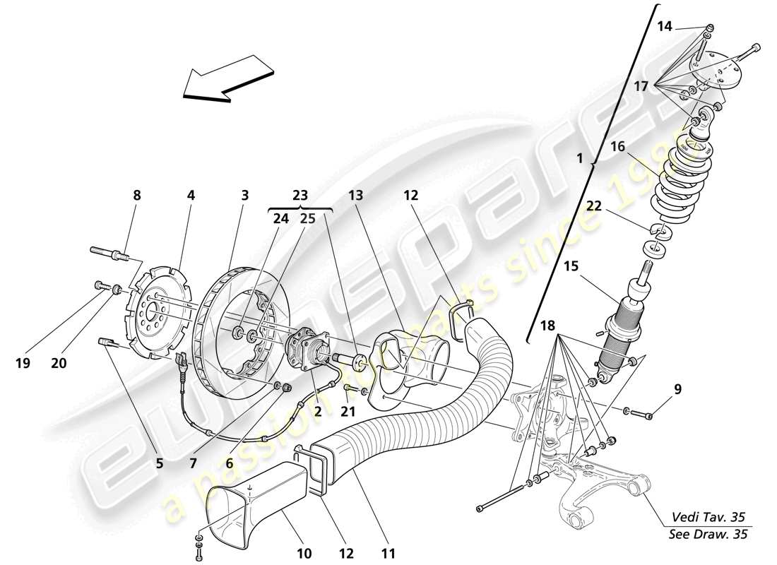ein teilediagramm aus dem teilekatalog maserati trofeo