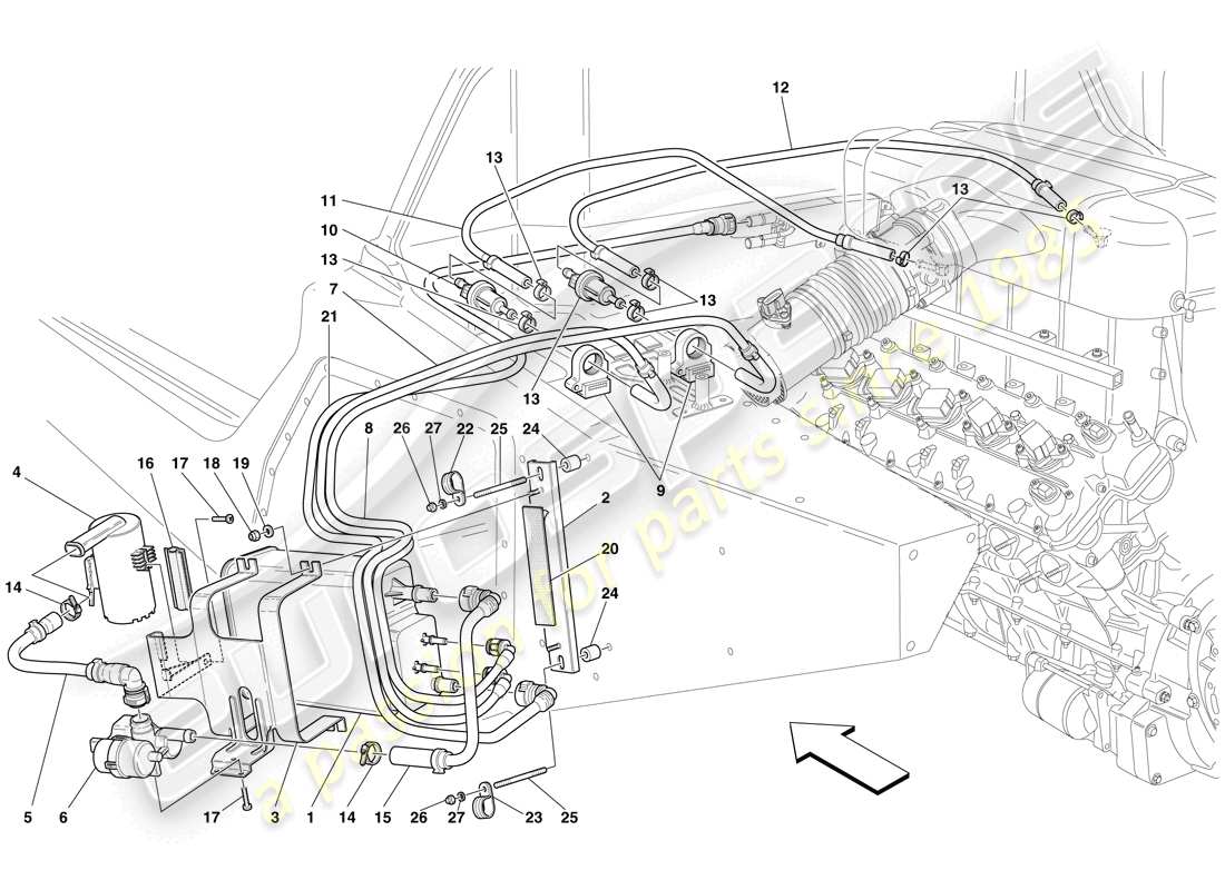 ein teilediagramm aus dem teilekatalog maserati mc12