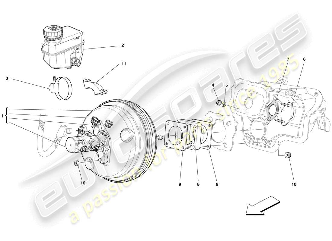 eine teilezeichnung aus dem ferrari 599 gto (rhd) teilekatalog