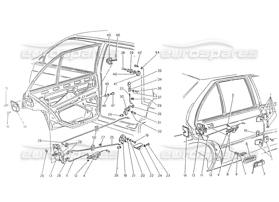 eine teilezeichnung aus dem maserati 418 / 4.24v / 430 teilekatalog