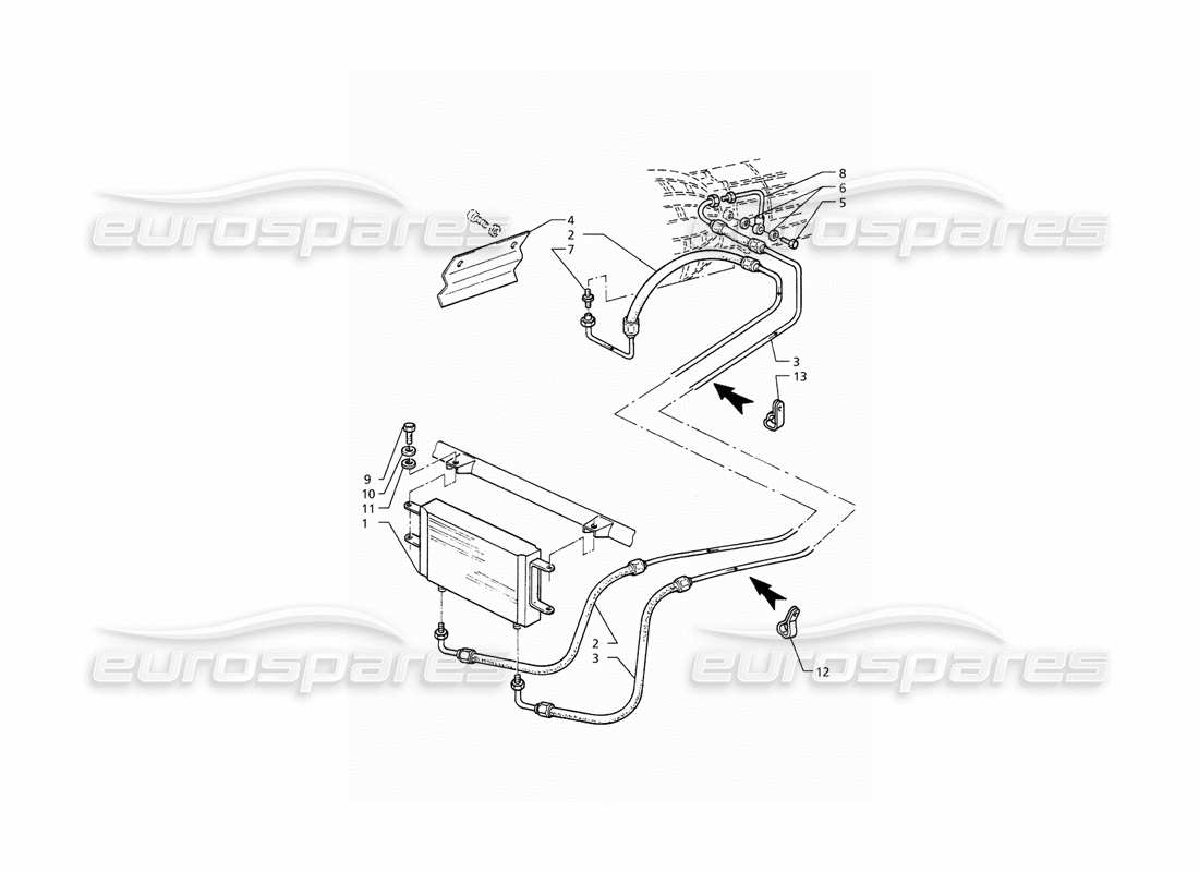 maserati qtp. 3.2 v8 (1999) automatikgetriebe (4hp) ölkühler teilediagramm