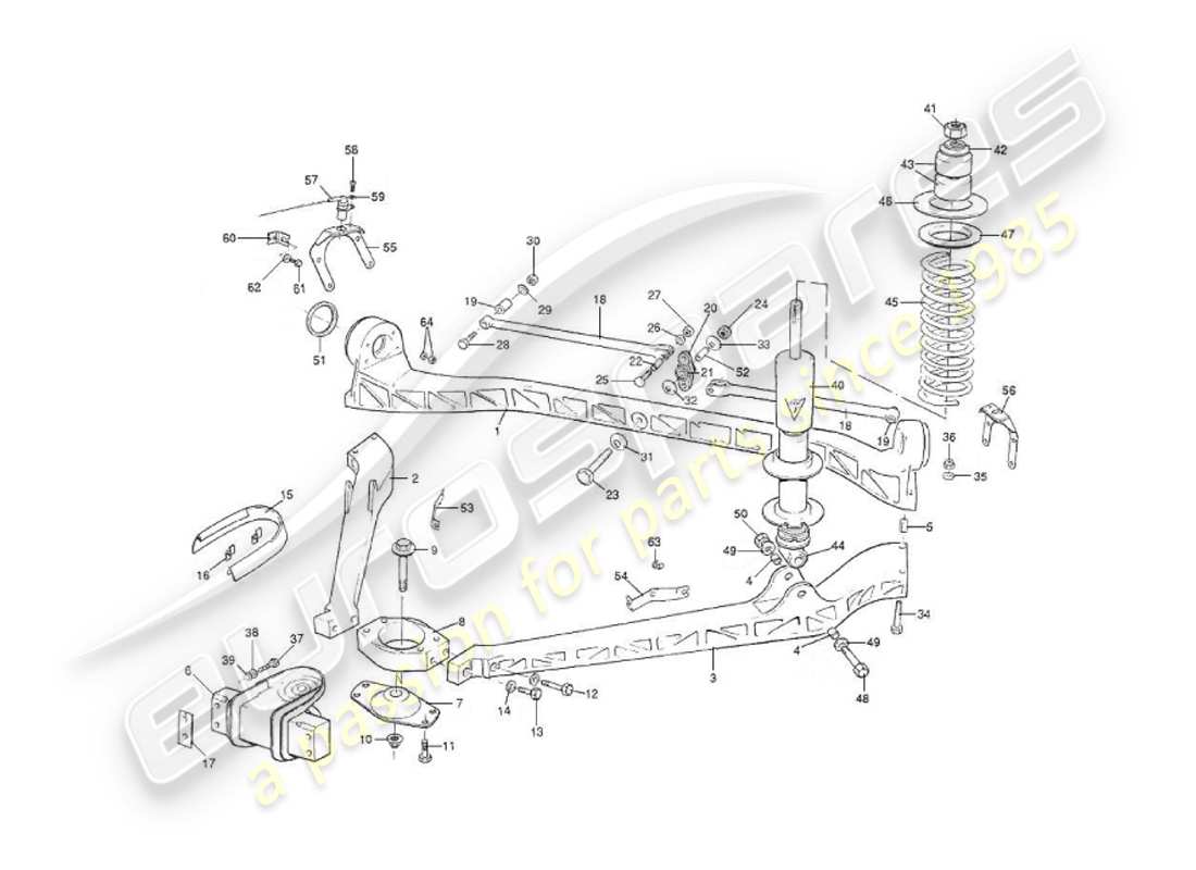 aston martin v8 virage (1999) hinterradaufhängung teilediagramm