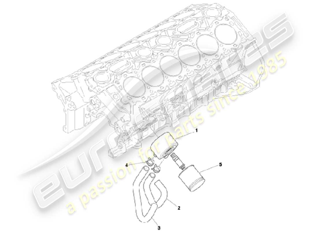 aston martin vanquish (2001) teilediagramm des ölkühlsystems