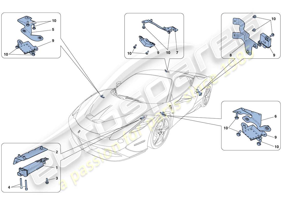 ferrari 458 speciale (usa) reifendrucküberwachungssystem teilediagramm