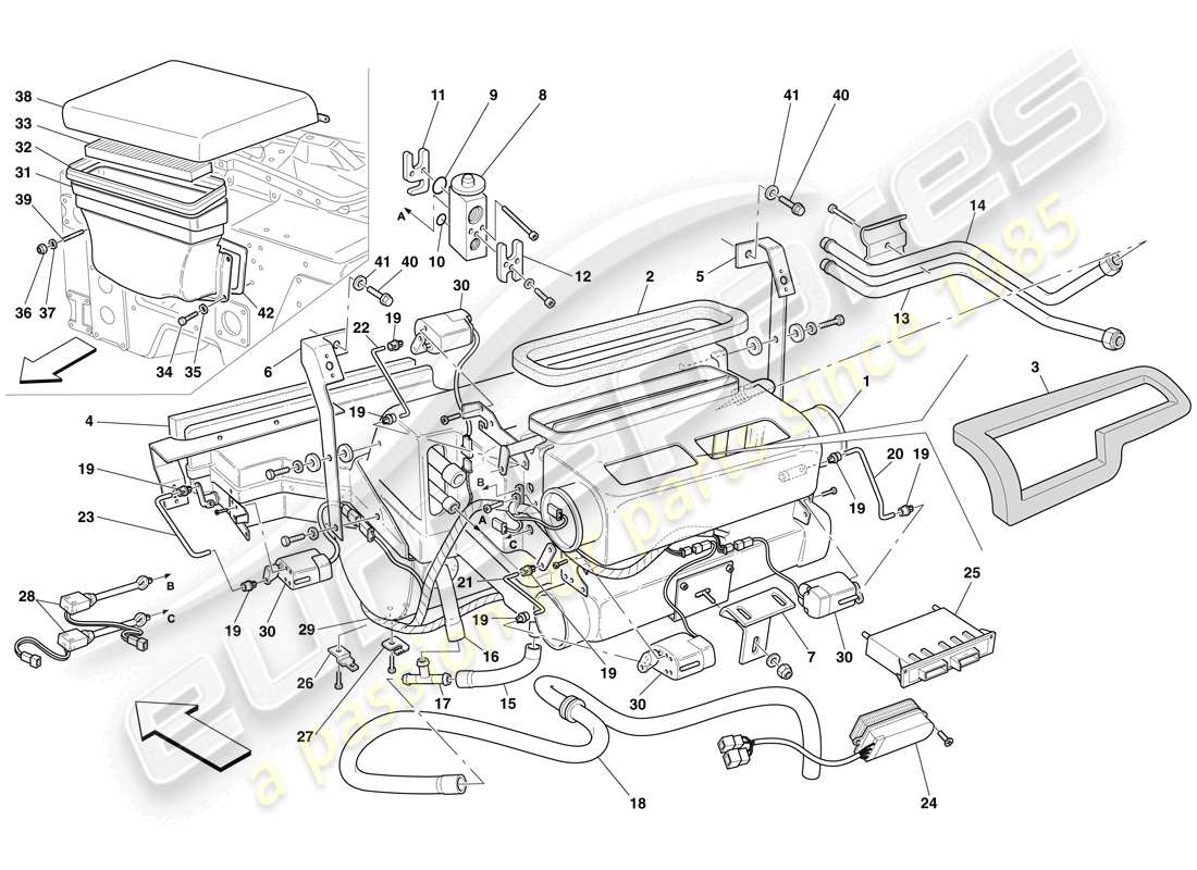 maserati mc12 verdampfereinheit teilediagramm