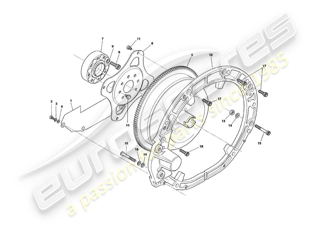 aston martin v8 coupe (1999) teilediagramm für drehmomentwandler