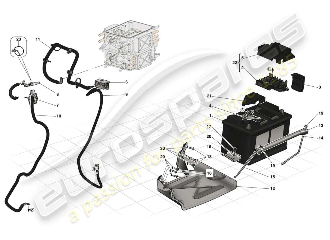 ferrari laferrari (europe) starterbatterie teilediagramm