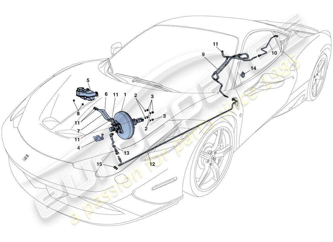 ferrari 458 speciale (rhd) servo-bremssystem - teilediagramm