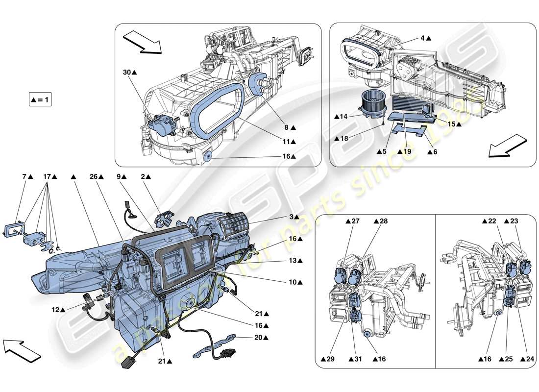 ferrari f12 tdf (usa) verdampfereinheit teilediagramm