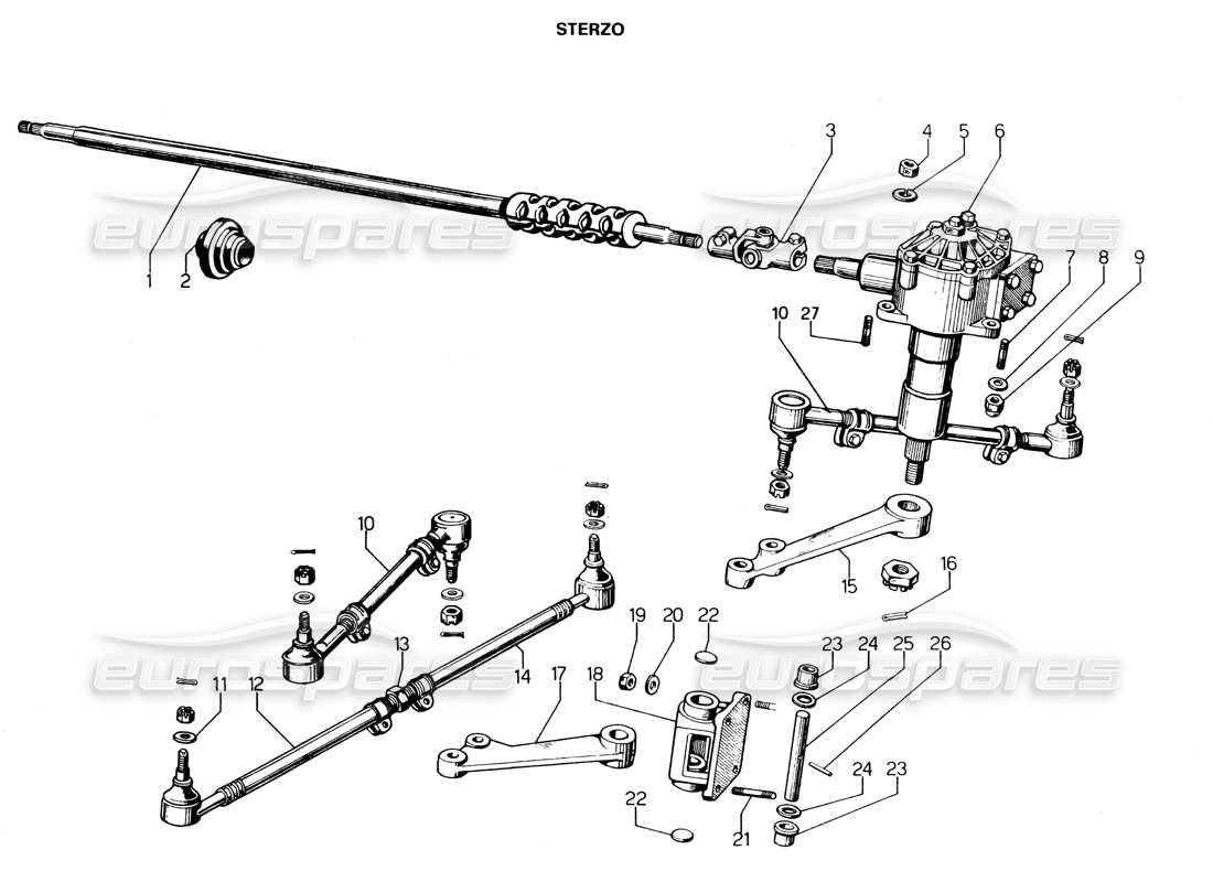 lamborghini espada lenkgetriebe (gran bret, irland, australien) teilediagramm