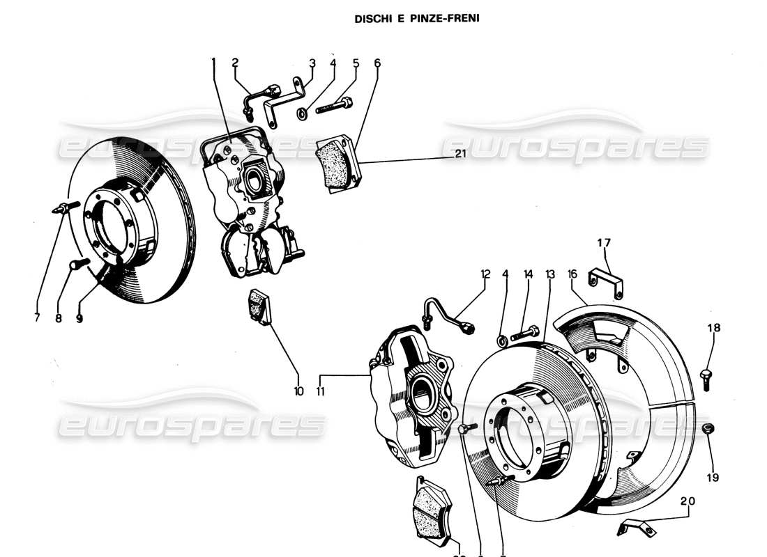 lamborghini espada bremsscheiben & bremssättel serie ii teilediagramm