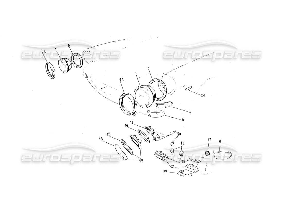 ferrari 330 gt 2+2 (coachwork) vorder- und rücklicht - serie 2 ersatzteildiagramm