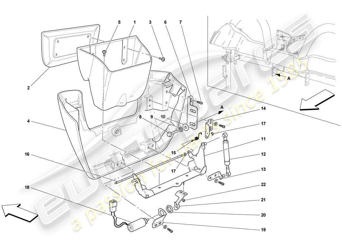 ferrari f430 scuderia (usa) hinteres abstellfach ersatzteildiagramm