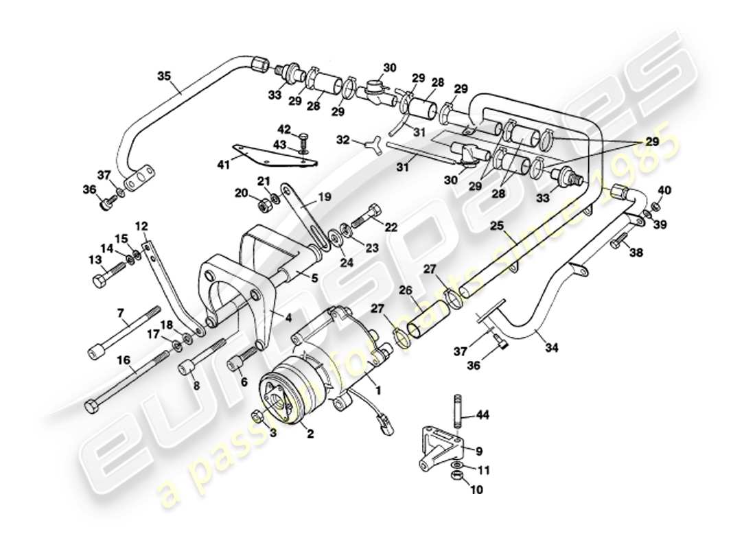 aston martin v8 volante (2000) teilediagramm des sekundären lufteinspritzsystems