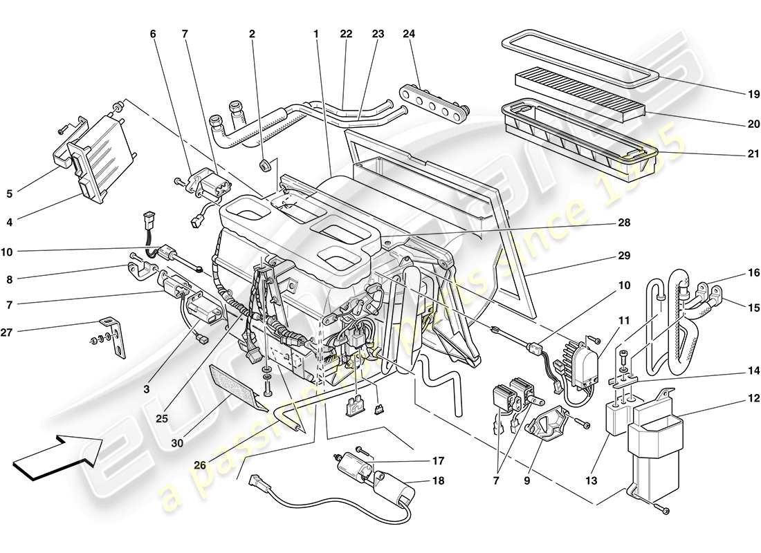 ferrari f430 coupe (usa) verdampfereinheit teilediagramm