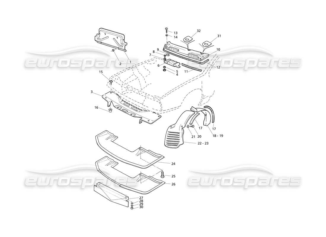 maserati qtp v6 evoluzione motorraum: carters teilediagramm