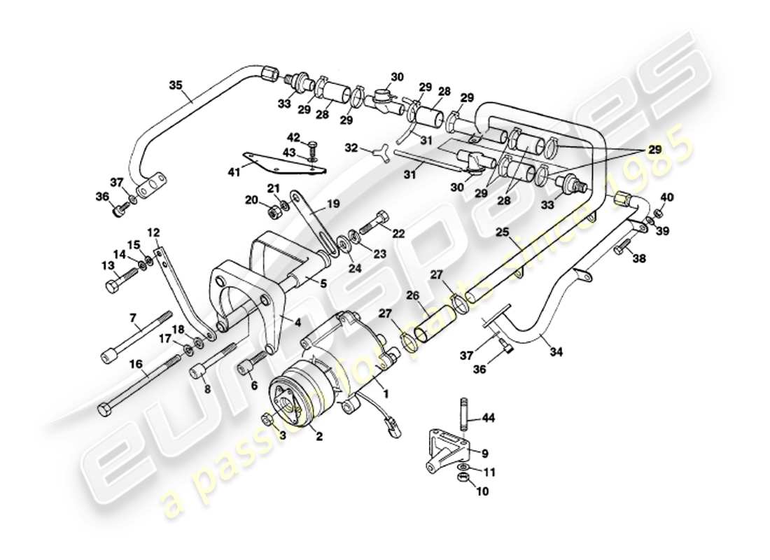 aston martin v8 volante (1999) teilediagramm des sekundären lufteinspritzsystems