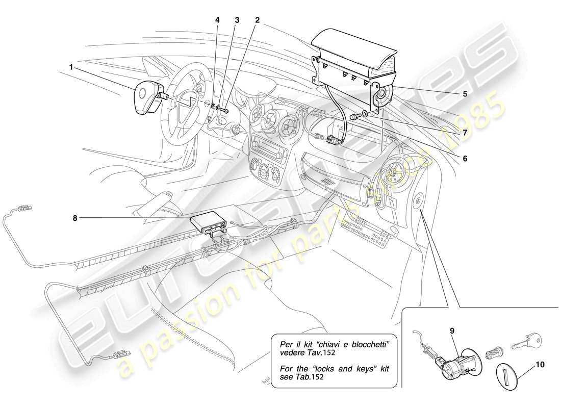 ferrari f430 scuderia (usa) airbags teilediagramm