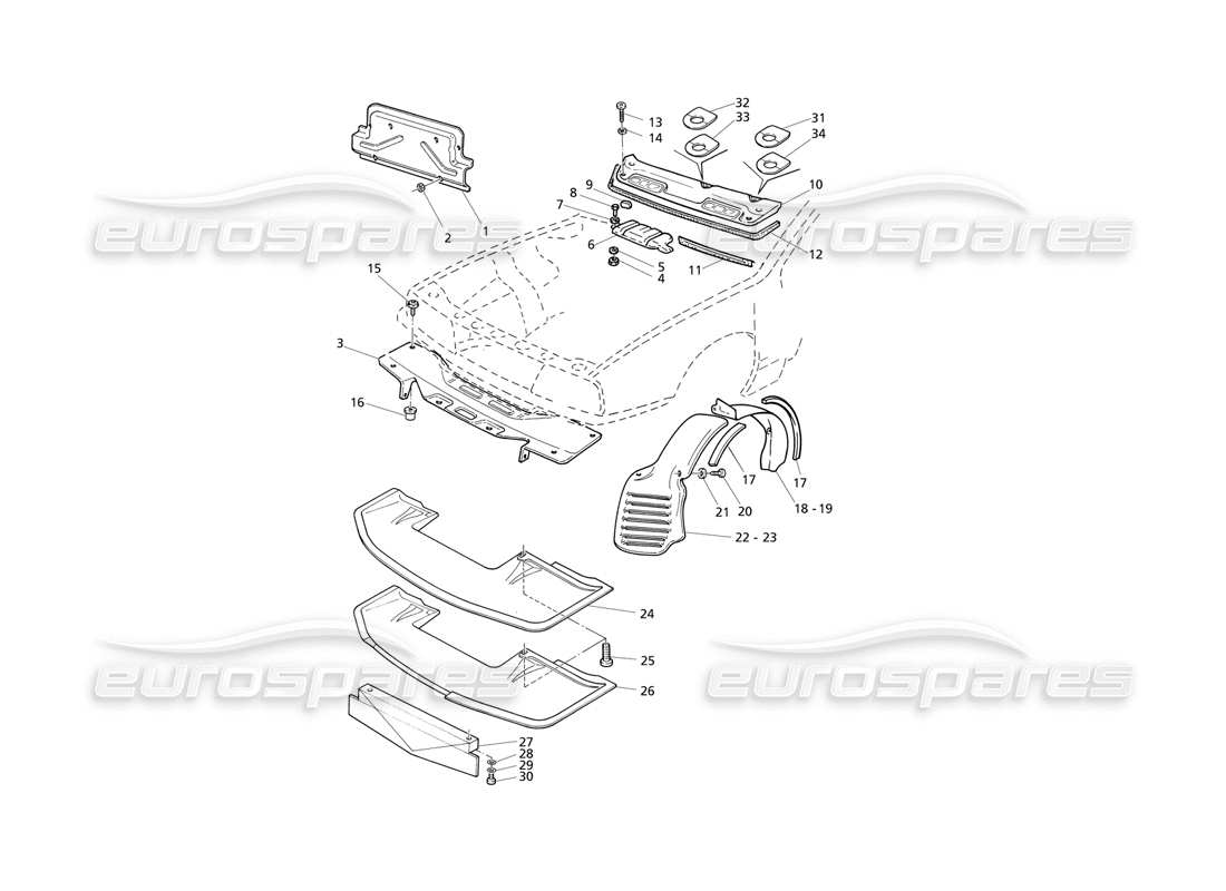 maserati qtp v8 evoluzione motorraum: carters-teilediagramm