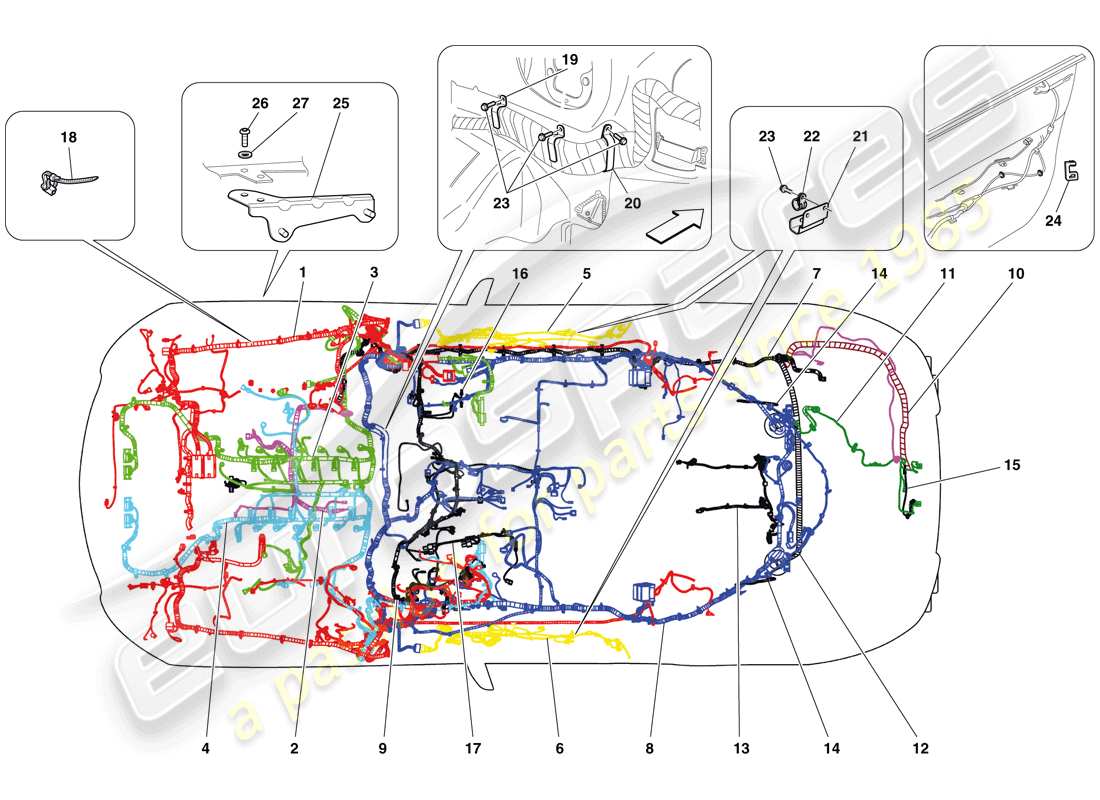 ferrari 599 gto (usa) elektrisches system teilediagramm
