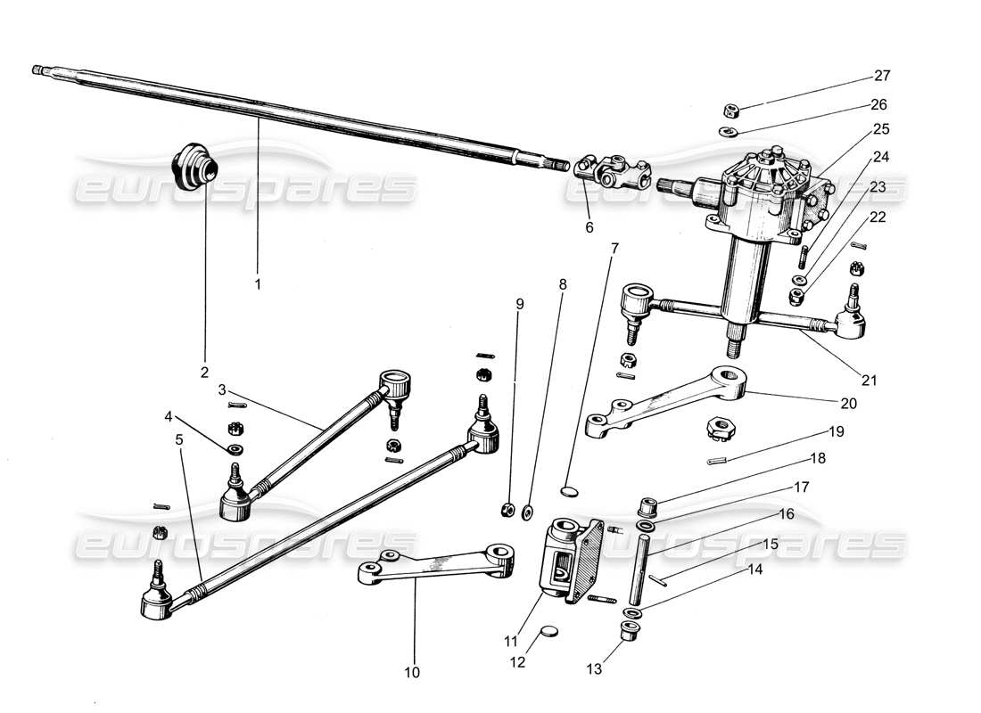 lamborghini espada lenkgetriebe teilediagramm