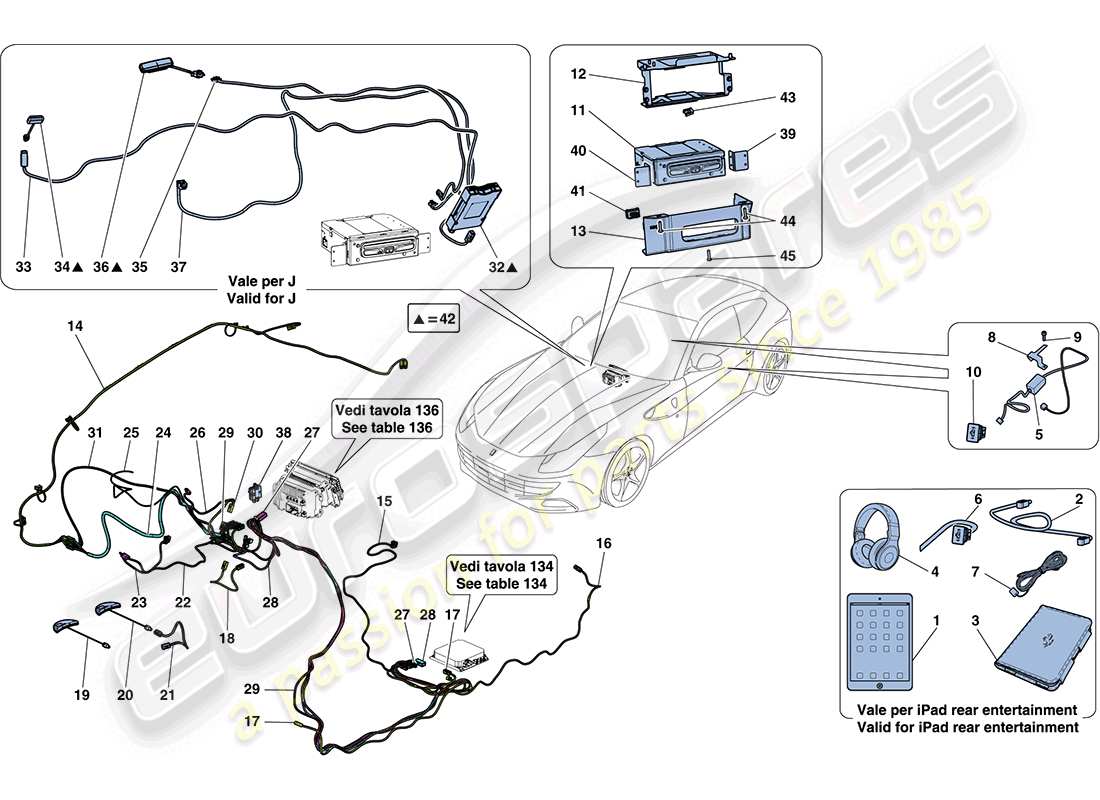 ferrari ff (usa) infotainmentsystem - teilediagramm