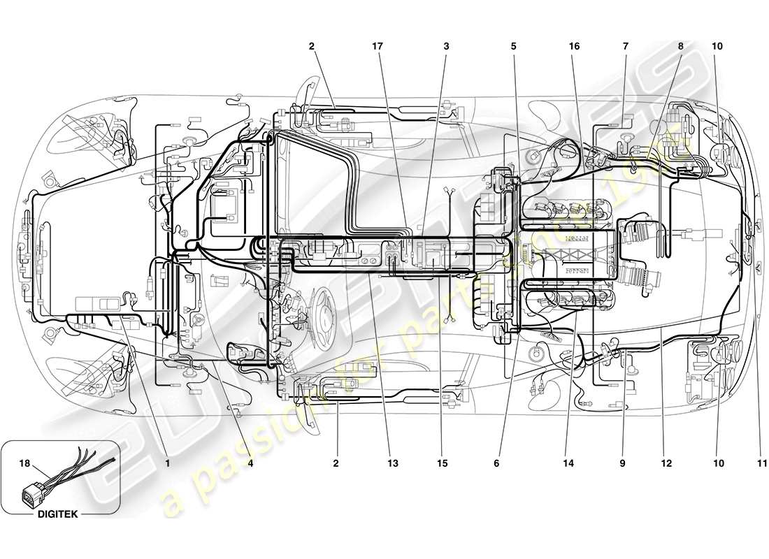 ferrari f430 coupe (usa) teilediagramm des elektrischen systems