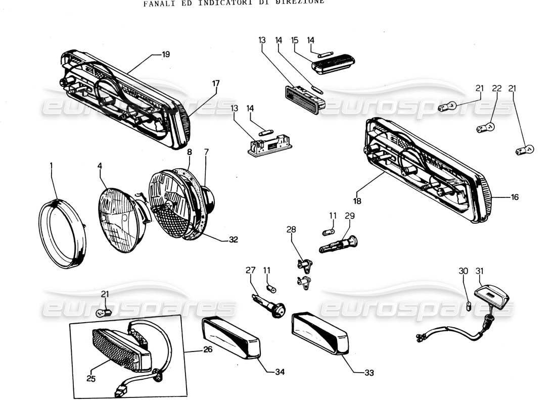 lamborghini espada lichter (0 bis 750) teilediagramm