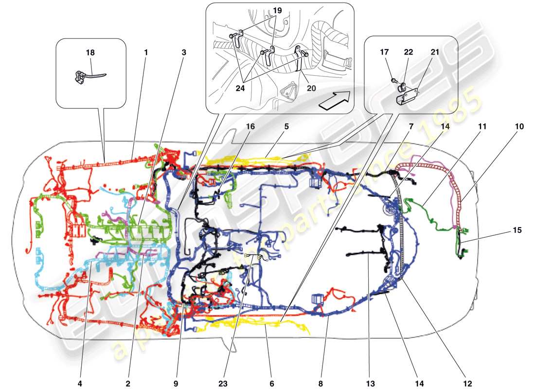 ferrari 599 sa aperta (usa) teilediagramm des elektrischen systems