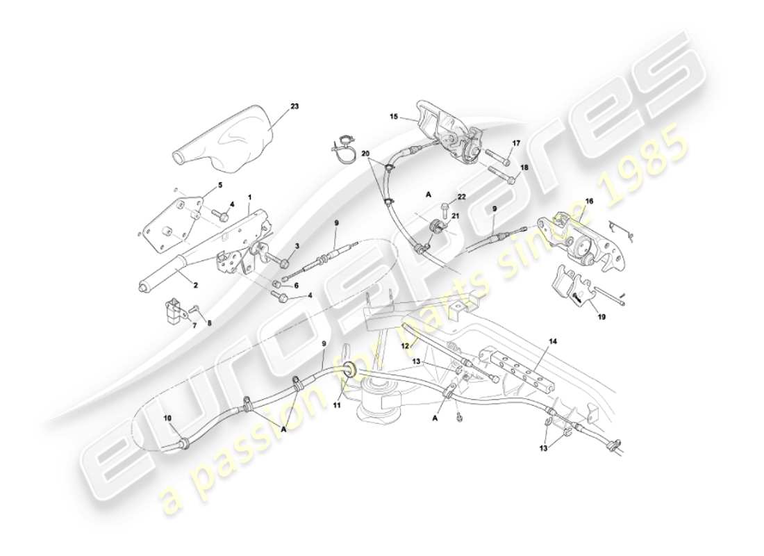 aston martin vanquish (2003) handbremse ersatzteildiagramm
