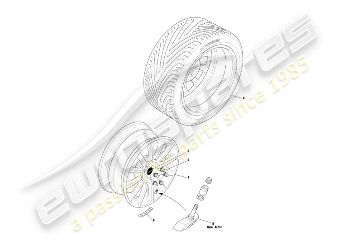 aston martin vanquish (2002) räder & reifen teilediagramm