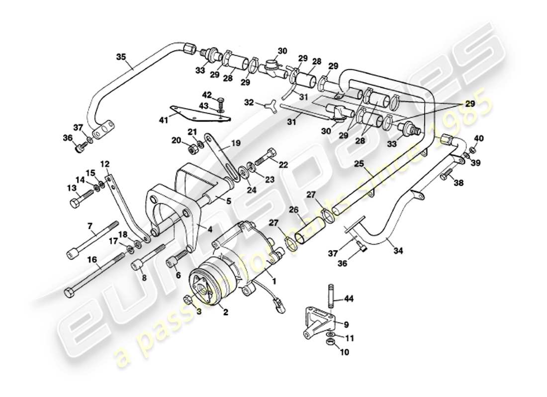 aston martin v8 volante (1998) teilediagramm des sekundären lufteinspritzsystems