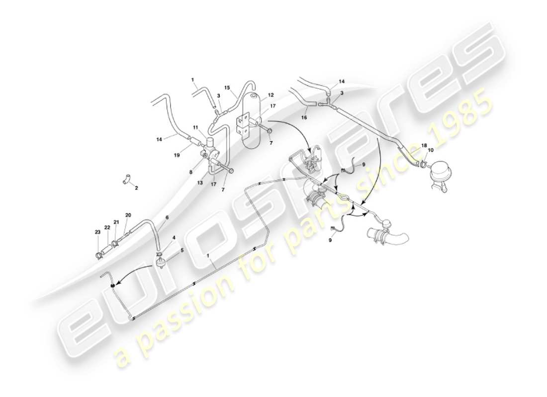 aston martin vanquish (2006) teilediagramm des abgas-bypass-systems