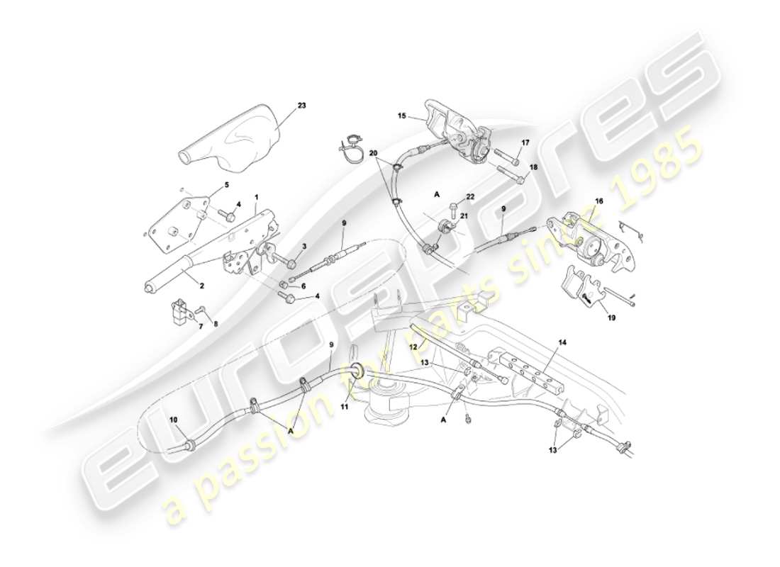 aston martin vanquish (2006) handbremse ersatzteildiagramm